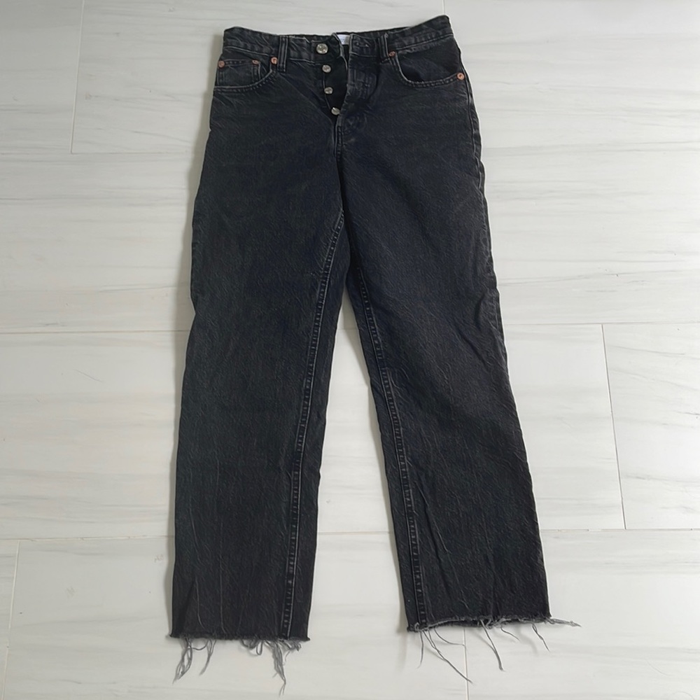 Zara straight black jeans size 2